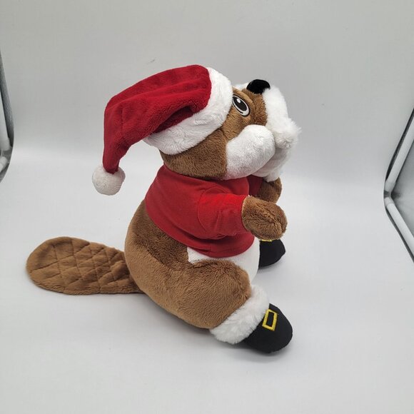 BUC-EE's Christmas Holiday Red Shirt Beaver Plush Stuffed Animal - Picture 4 of 11